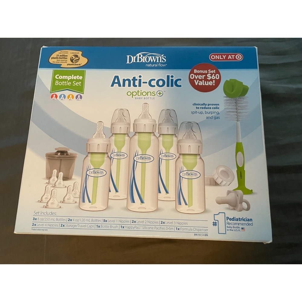 Dr. Brown's Anti-Colic Options+ Baby Bottle 0m+ Newborn Gift Set BRAND NEW